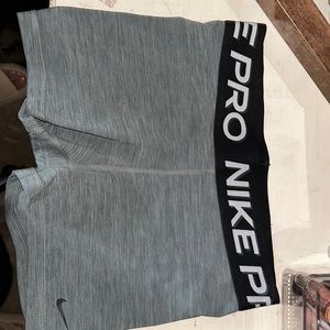 Grey and Black Nike Pro shorts